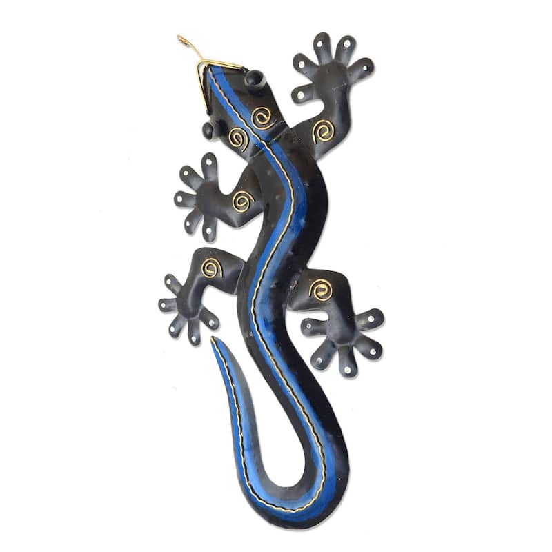 Metal wall art, 'Hunting Gecko'