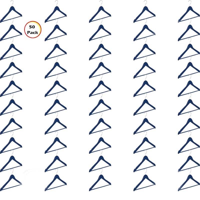 Abs plastic Clothes/Suit Hangers, Perfect for Dresses Blouses&Pants,Shirts, Sweaters, Coat Set of 5 - Set of 50 - Navy