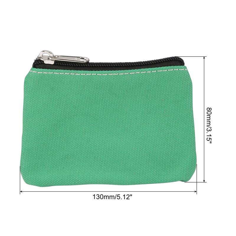 Coin Purse Pouch, Change Purses Small Organizer Bags Zipper 3" x 5" - Green