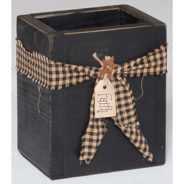 slide 1 of 1, Farmhouse Utensil Box Black