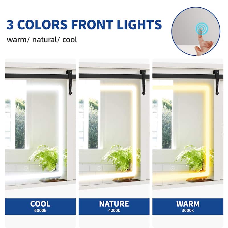 Moasis Bathroom Medicine Cabinet Wall Mounted Storage Organizer with Mirror and Sliding Barn Door