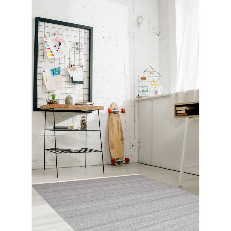 ECARPETGALLERY Flat-Weave Ankara FW Grey Wool Kilim - 5'1 x 7'8