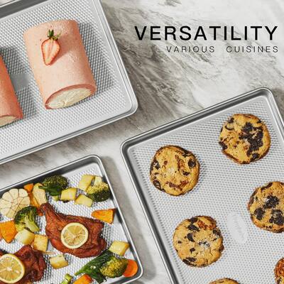 3 pieces BakingBakeware set, cookie tray for oven, non-stick with diamond texture pattern