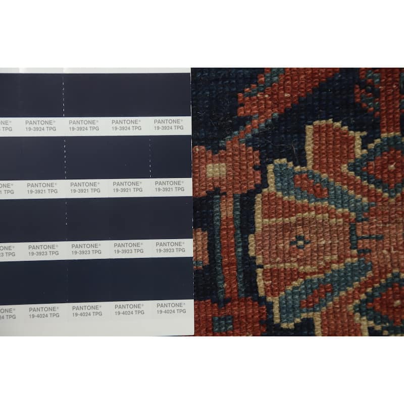 Hand Knotted Oriental 100% Wool Carpet Traditional Geometric Oranges & Rust Bakhtiari Area Rug - 6' 7'' X 5' 1''