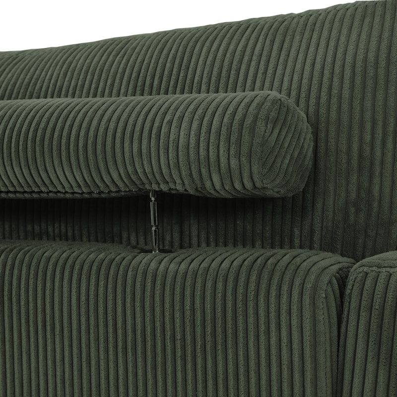 Modern Corduroy Modular Couch Sectional Sofa With Pillows