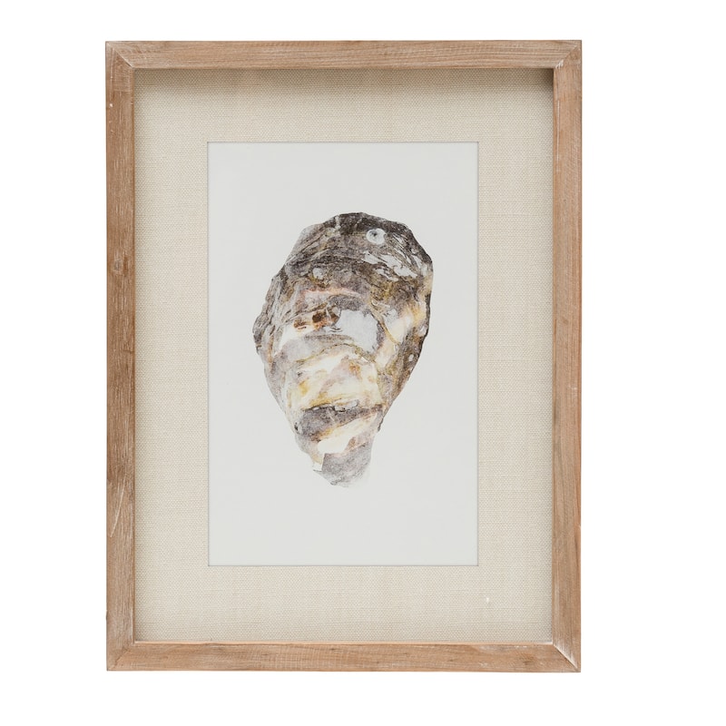 Wood Framed Wall Décor with Oyster, Set of 4 Styles