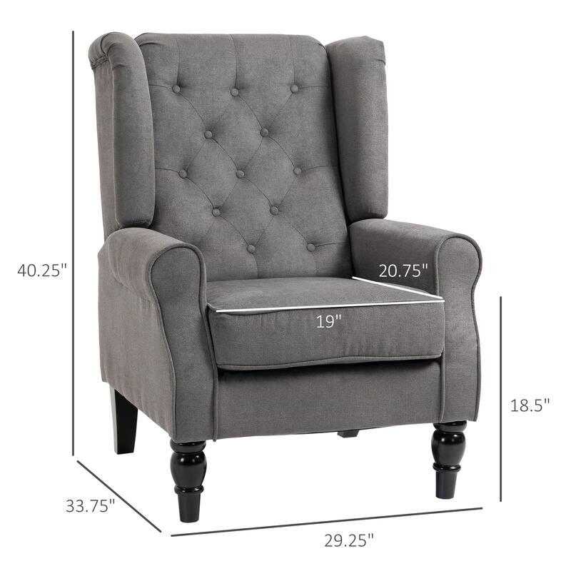 Fabric Wood Accent Chair with Diamond Tufting - 29.25"W x 33.75"D x 40.25"H