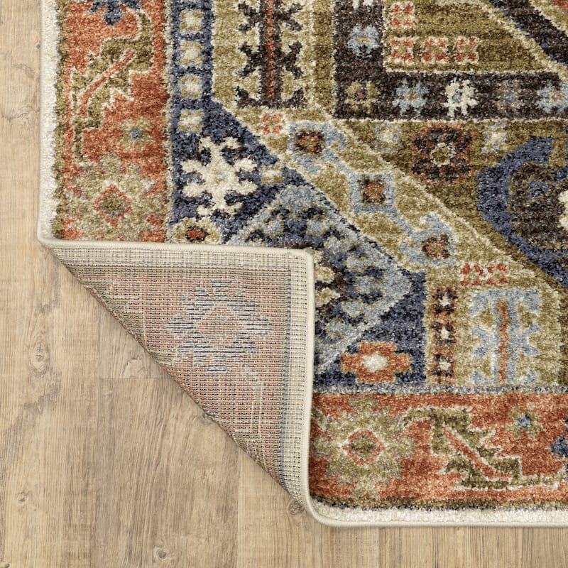 ROW Gemma Bohemian Center Medallion Rust/ Blue Area Rug