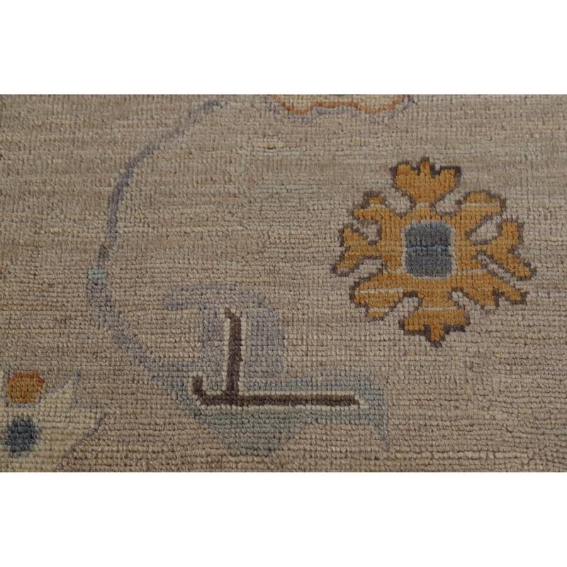 Hand Knotted Oriental 100% Wool Carpet Transitional All-Over Beige & Ivories Oushak Area Rug - 10' 0'' X 8' 2''