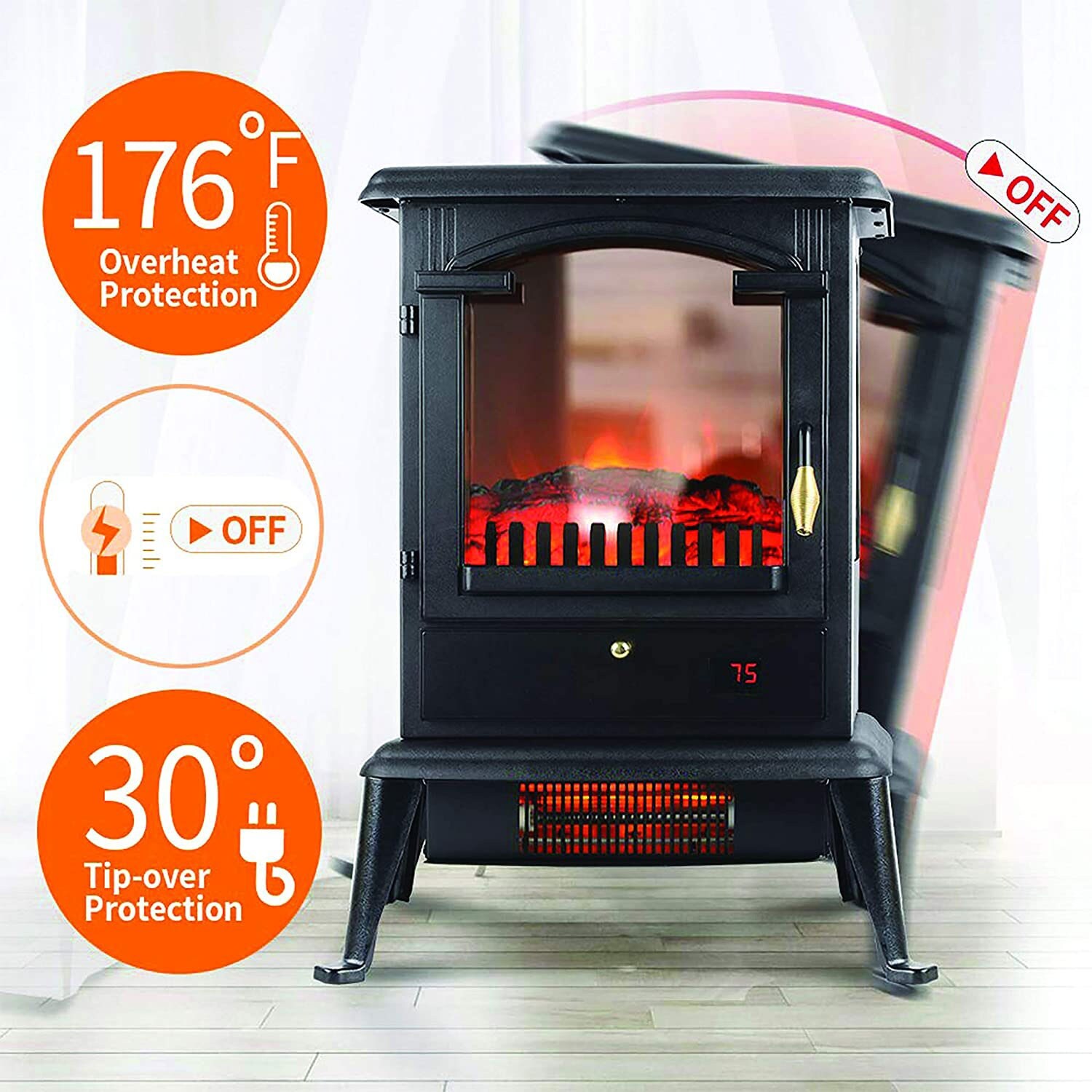 LifeSmart LifePro 1500W 3 Sided Electric Infrared Quartz Indoor Stove Heater  - 15.65 - On Sale - Bed Bath u0026 Beyond - 35357029