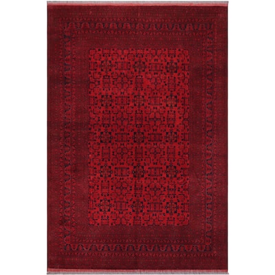 Southwestern Biljik Khal Mohammadi Elaina Red/Black Rug - 8'4'' x 11'1''
