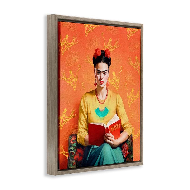 Stupell Modern Frida Kahlo Framed Floater Canvas Wall Art Design by Amanda Greenwood