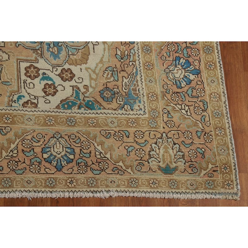 Tabriz Persian Vintage Area Rug Hand-Knotted Traditional Wool Carpet - 7'7" x 11'2"