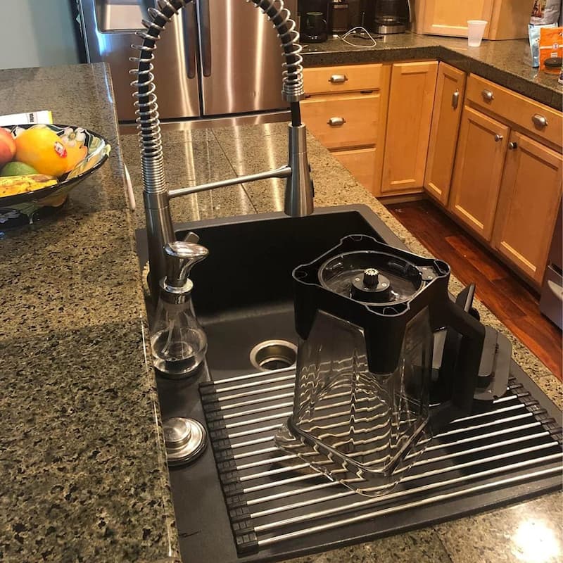 CB HOME 18'' X 13'' Multipurpose Stainless Steel Roll Up Drying Rack, Multifunction Kitchen Sink Roll Up Drying Rack