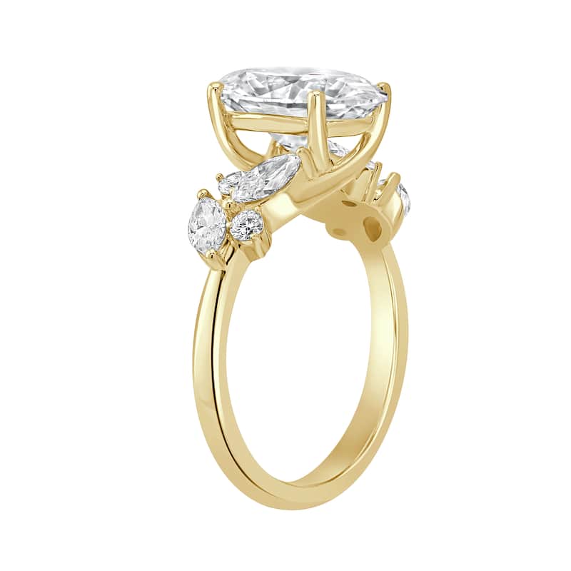 Auriya 14k Gold 5 3/5ctw Nature's Inspired Oval Diamond Engagement Ring (F-G VS)