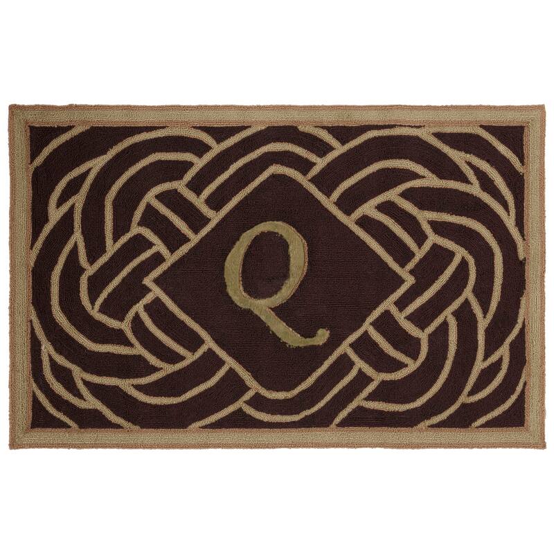 SAFAVIEH Hand-hooked Monogram Radica M Chocolate Rug