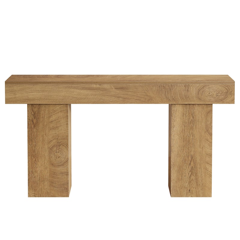 63" Industrial Wooden Console Sofa Table for Entryway Living Room