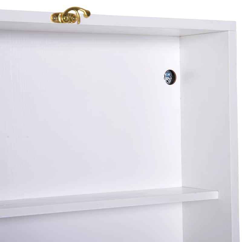 HOMCOM Compact Fold Out Wall Mounted Convertible Desk With Storage, White