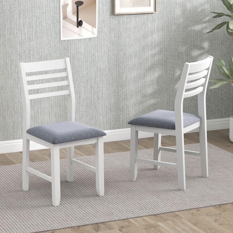 Gymax Wooden Dining Chair Set of 2 Kitchen Side Chairs w/ Rubber Wood