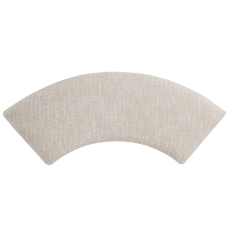 Magnussen Home Paxton Place Dovetail Grey Upholstered Curved Bench - 52''W x 21.75''D x 19''H