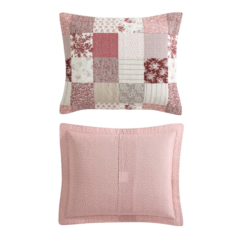 Laura Ashley Celina Patchwork Cotton Reversible Quilt Set