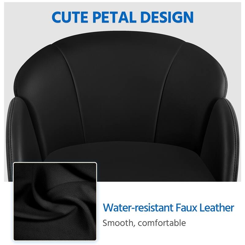 Yaheetech Modern Swivel Rolling Desk Chair Makeup Vanity Chair for Home Office