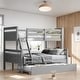 preview thumbnail 1 of 27, Luxury Twin over Full Bunk Bed with Ladder, Twin Size Trundle, Safety Guardrail, Sturdy Construction & Versatile Usage Grey
