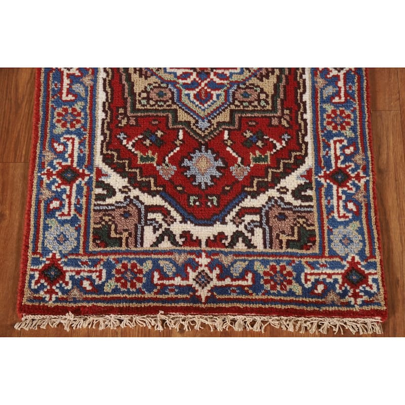Heriz Serapi Rug Hand-Knotted Oriental Wool Carpet - 2'0"x 3'0"