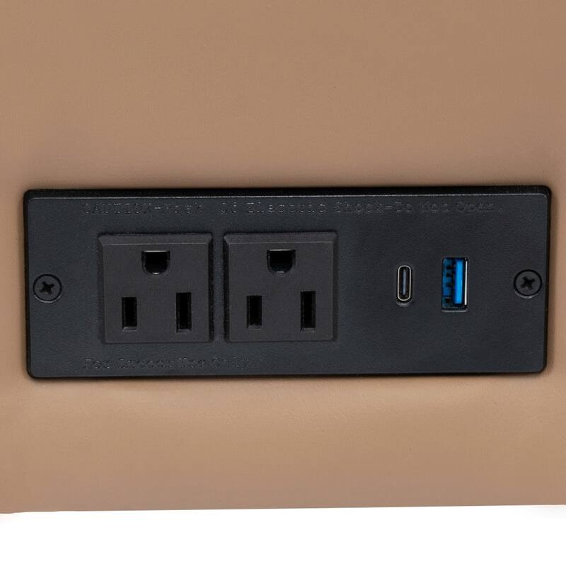 Commercial Reception Sofa with Outlets/USB/USB-C Ports - 28.25"W x 31.5"D x 31.75"H