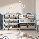 preview thumbnail 10 of 17, Kids Toy Storage Organizer, Toy Organizer with 2 Tier Bookshelf, Toy Storage with Shelf and 12 Toy Bins Blue