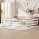 preview thumbnail 1 of 34, Sturdy Structure Floor Bed with Fence,Full Size White