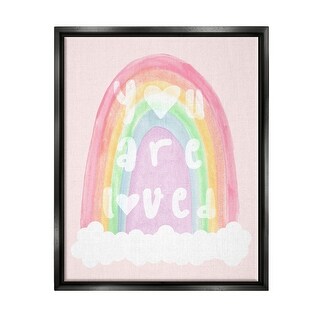 Stupell You Are Loved Pastel Phrase Framed Floater Canvas Wall Art ...