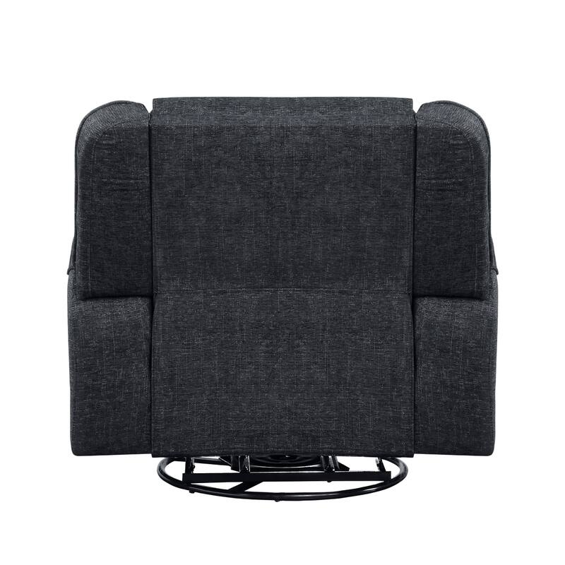 Ardelle Ebony Fabric Swivel Reclining Chair