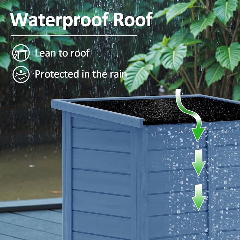 MCombo Small Outdoor Storage Cabinet Shed with Double Doors (24.6" x 18.3" x 38.2"), Wooden 0985