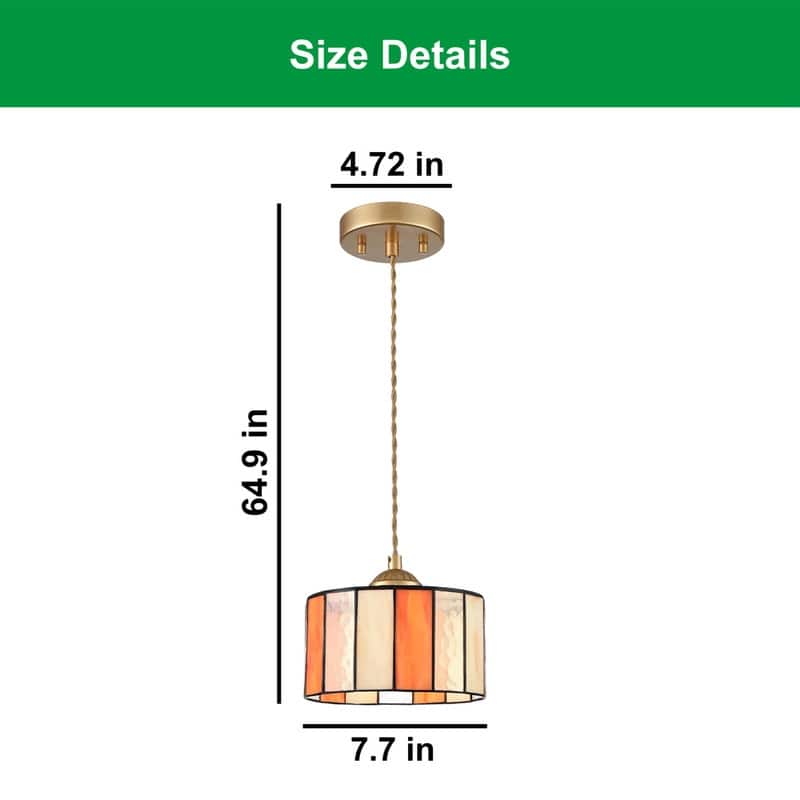 7.7 INCH Tiffany hanging light gold hallwaylight glass, metal pendant light