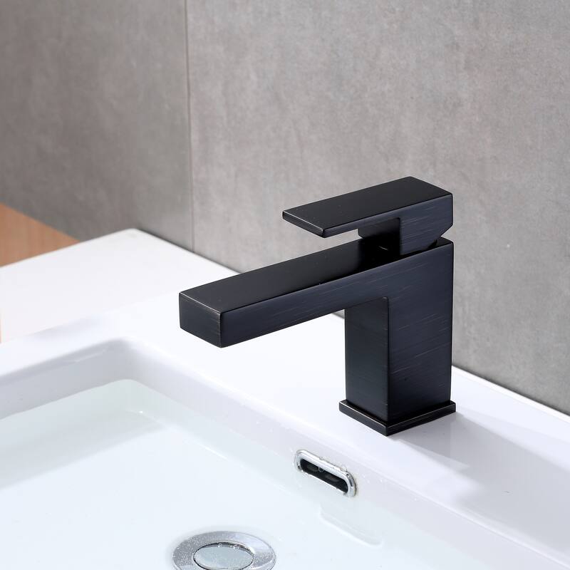 Luxier BSH05-S Single Handle Single Hole Bathroom Faucet with Drain