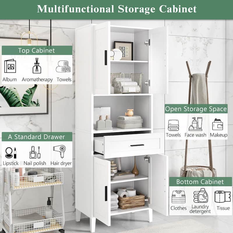 70.9" High Freestanding Tall Bathroom Cabinet