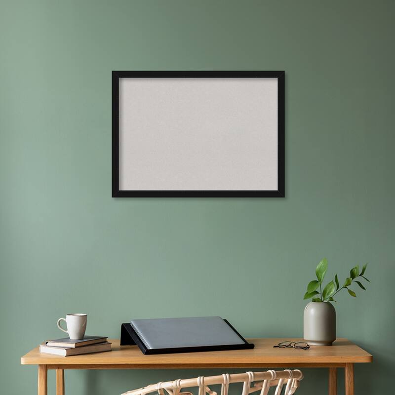 Avon Black Narrow Framed Grey Corkboard Bulletin Board, Organization Board, Pin Board