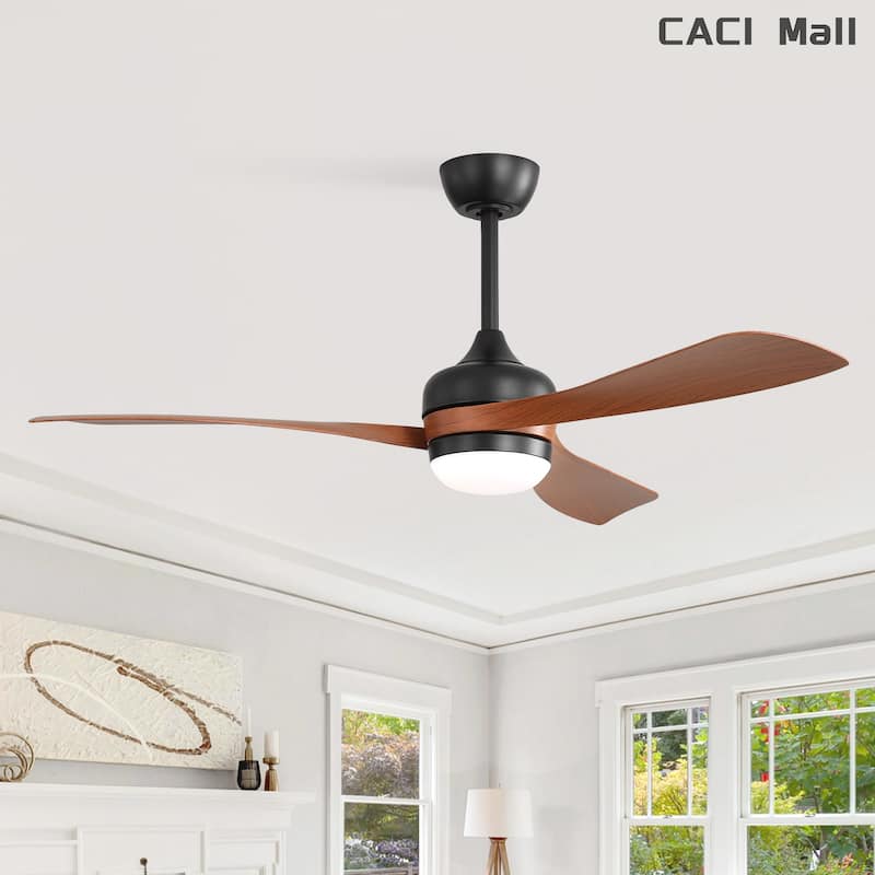52/60 Inch Ceiling Fan with Integrated LED Light and Remote Control Quiet DC Motor