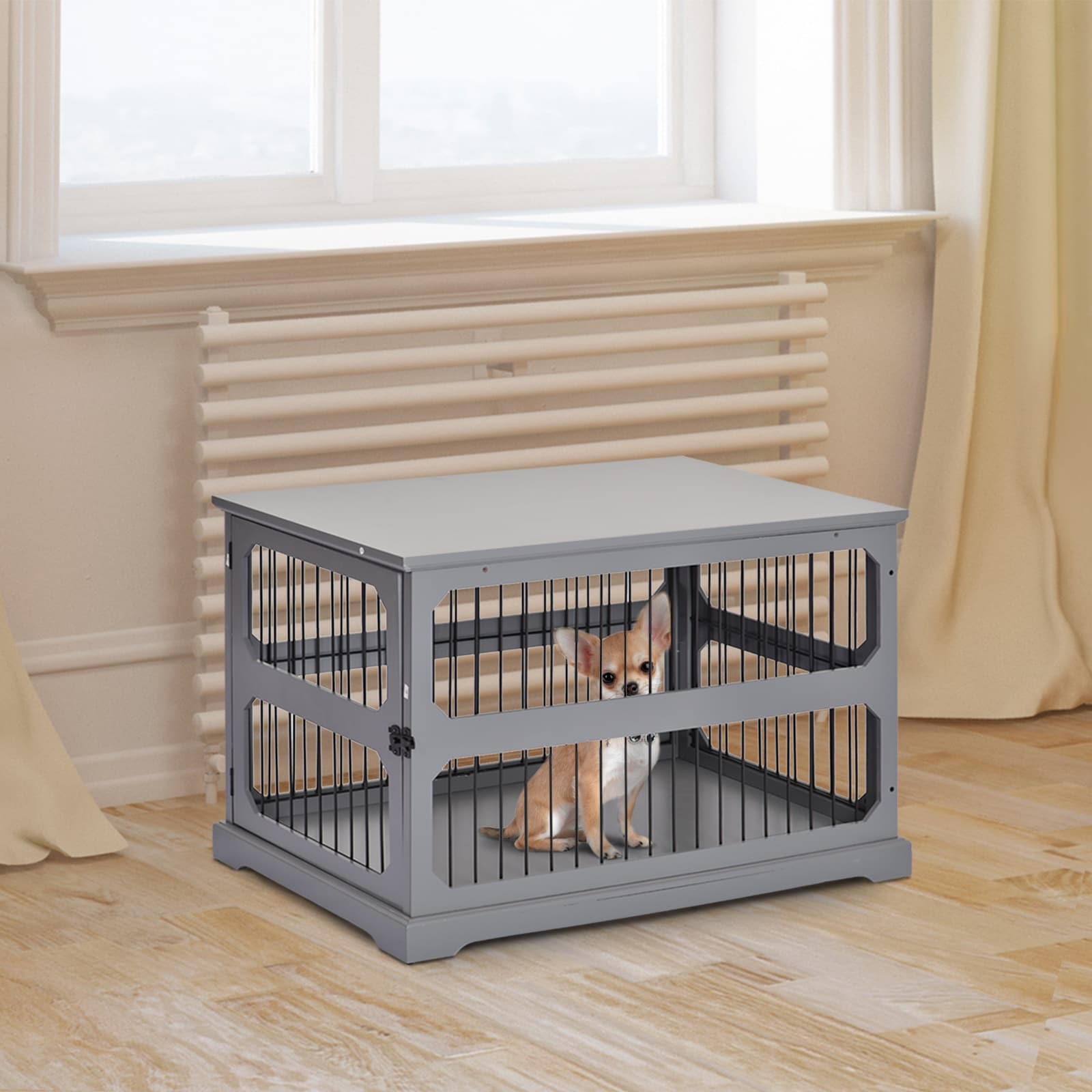 PawHut Decorative Dog Cage Crate Kennel with Strong Construction