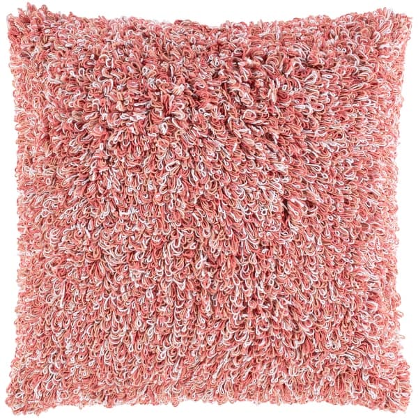 slide 2 of 2, Artistic Weavers Malin Hand-Woven Shag 20-inch Throw Pillow Cover Coral