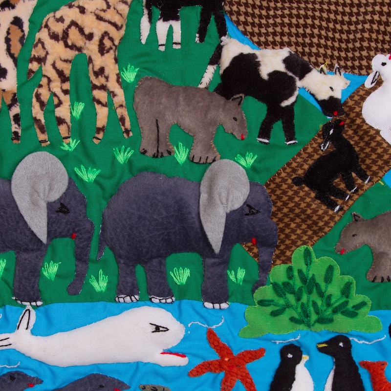 Novica Handmade After The Rainbow Cotton Blend Applique Wall Hanging
