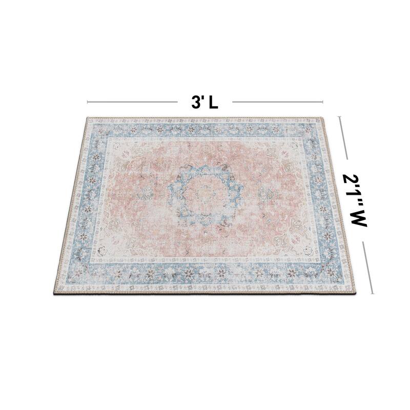 Bohemian Distressed Machine Washable Area Rug