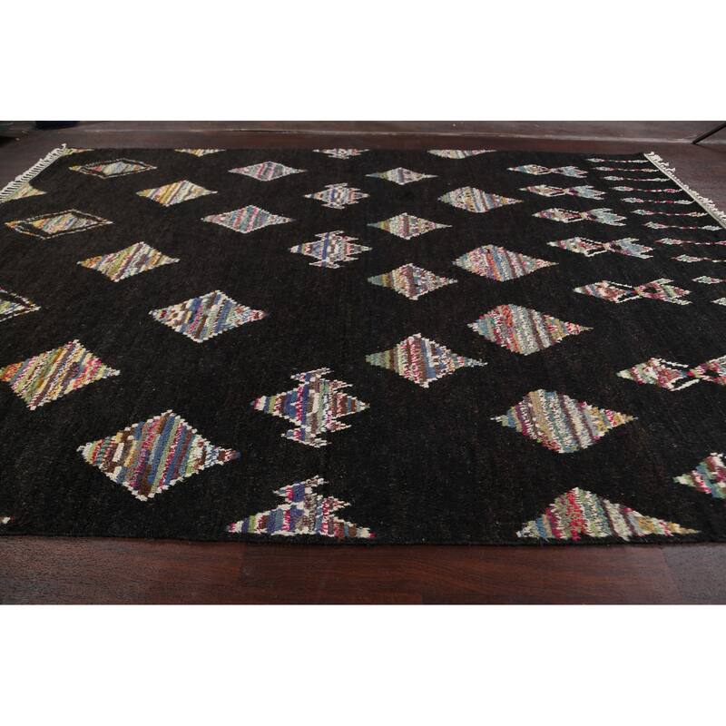 Geometric Moroccan Oriental Dining Room Area Rug Wool Hand-knotted - 8'9" x 11'9"