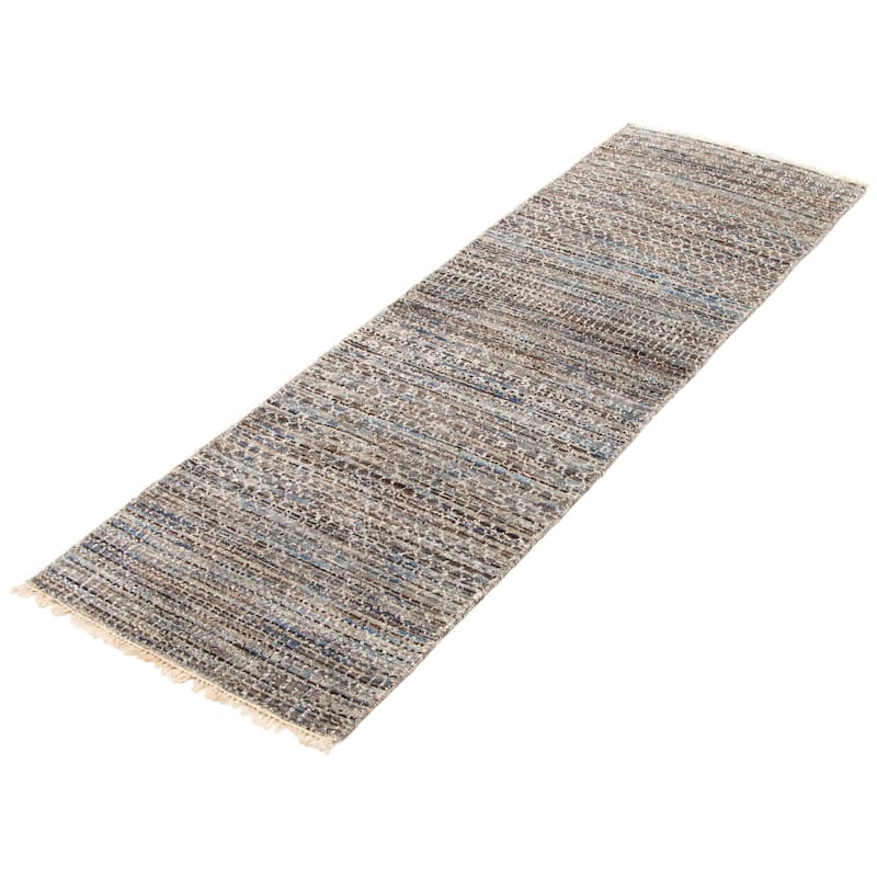 ECARPETGALLERY Hand-knotted Mystique Multi Color Viscose, Wool Rug - 2'6 x 8'3