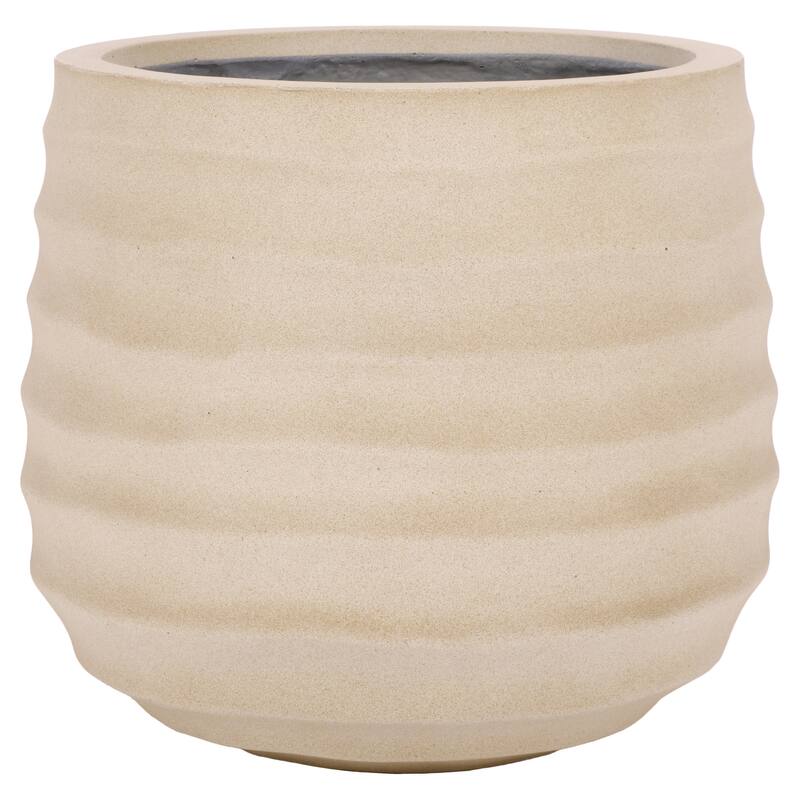 SAFAVIEH Outdoor Living Marta Planter Pot - 16"W x 16"D x 14"H - Beige