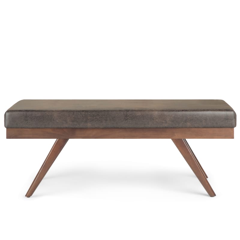 WYNDENHALL Nadine 48 inch Wide Mid Century Modern Rectangle Ottoman Bench