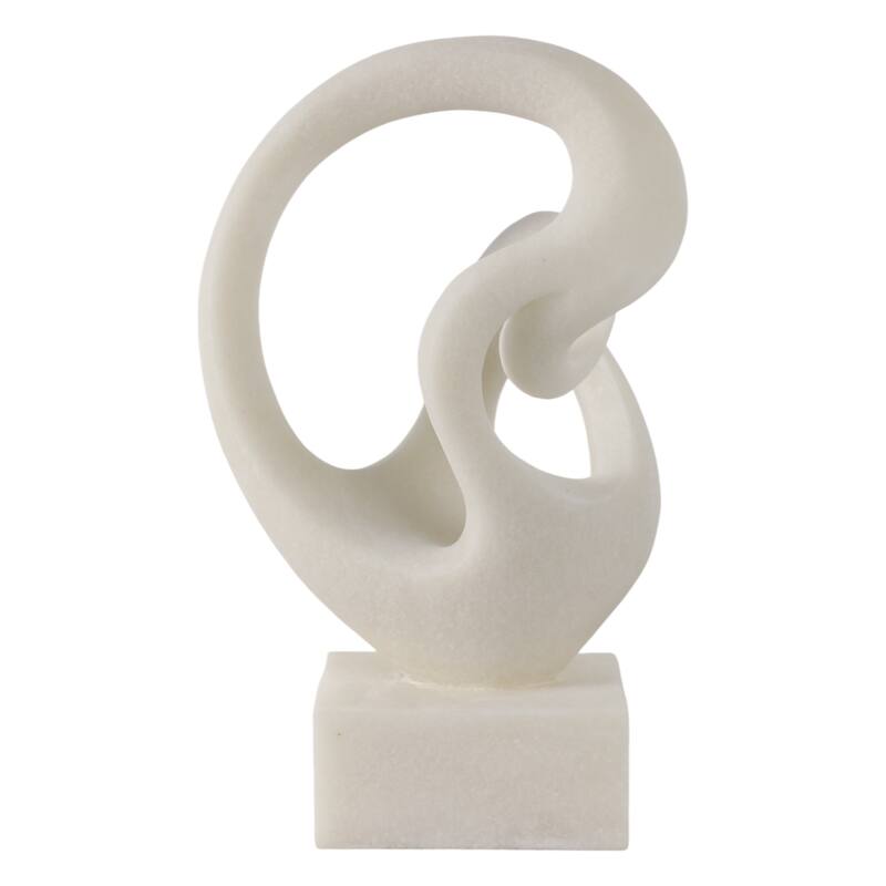 Polyresin Sculpture Abstract Loop Design Modern Accent - 16" White - 9.5" x 6" x 15.5"