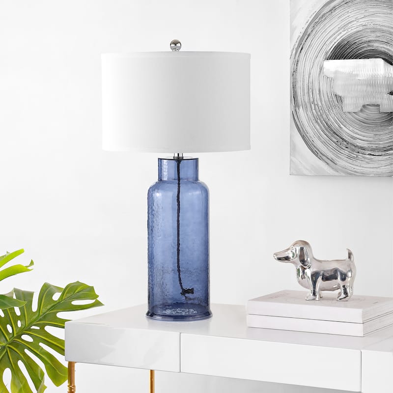 SAFAVIEH Lighting Mayra 29-inch Clear Bottle Glass Table Lamp (Set of 2) - 15.5"x15.5"x29"