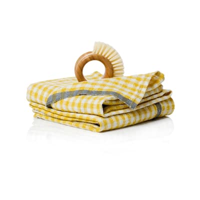 Caravan Gingham Towels - Set of 2 - Dijon/Grey